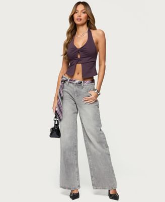 Women's Prima Twisted Split Front Halter Top