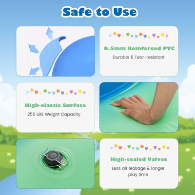 Kids Giant Inflatable Dome Rocker Bouncer with Easy Grip Handles