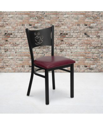 2 Pack Coffee Back Metal Restaurant Chair