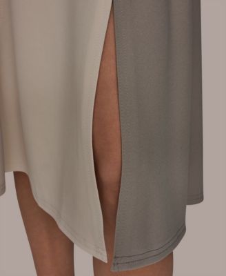 Women's Cap-Sleeve Colorblock Midi Dress
