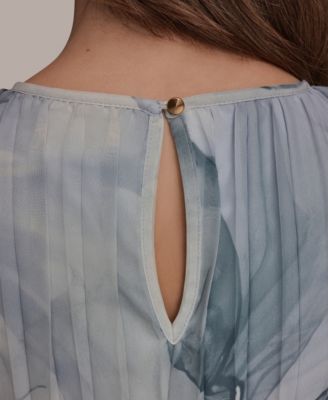 Women's Sleeveless Pleated A-Line Midi Dress