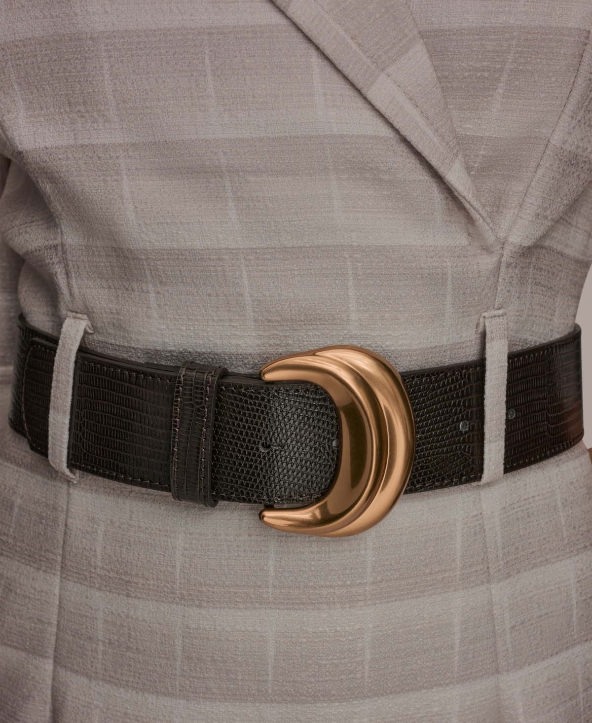 Donna Karan New York Women's Notched Lapel Striped Sheath Dress