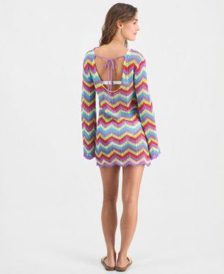 Juniors' Chevron Dress Swim Cover-Up