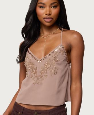 Women's Sorina Embellished V Neck Top