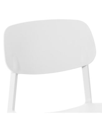 5-Piece Indoor Outdoor Metal Round Patio Dining Table Set With Stackable Resin Patio Side Chairs