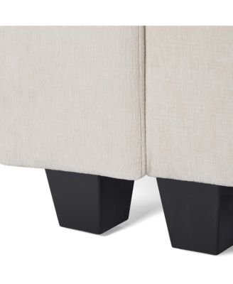 128" Chenille Modular U-Shaped Sectional Couch and Chaise With USB/Type-C Ports and Side Pockets