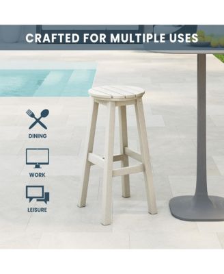 29" HDPE Outdoor Patio Round Bar Stool