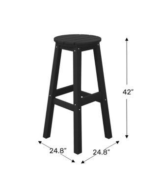 29" HDPE Outdoor Patio Round Bar Stool