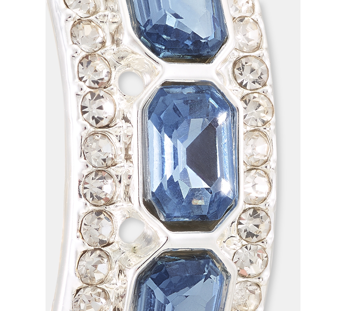 Anne Klein Small Pave & Emerald-Cut Stone Hoop Earrings, 0.6"