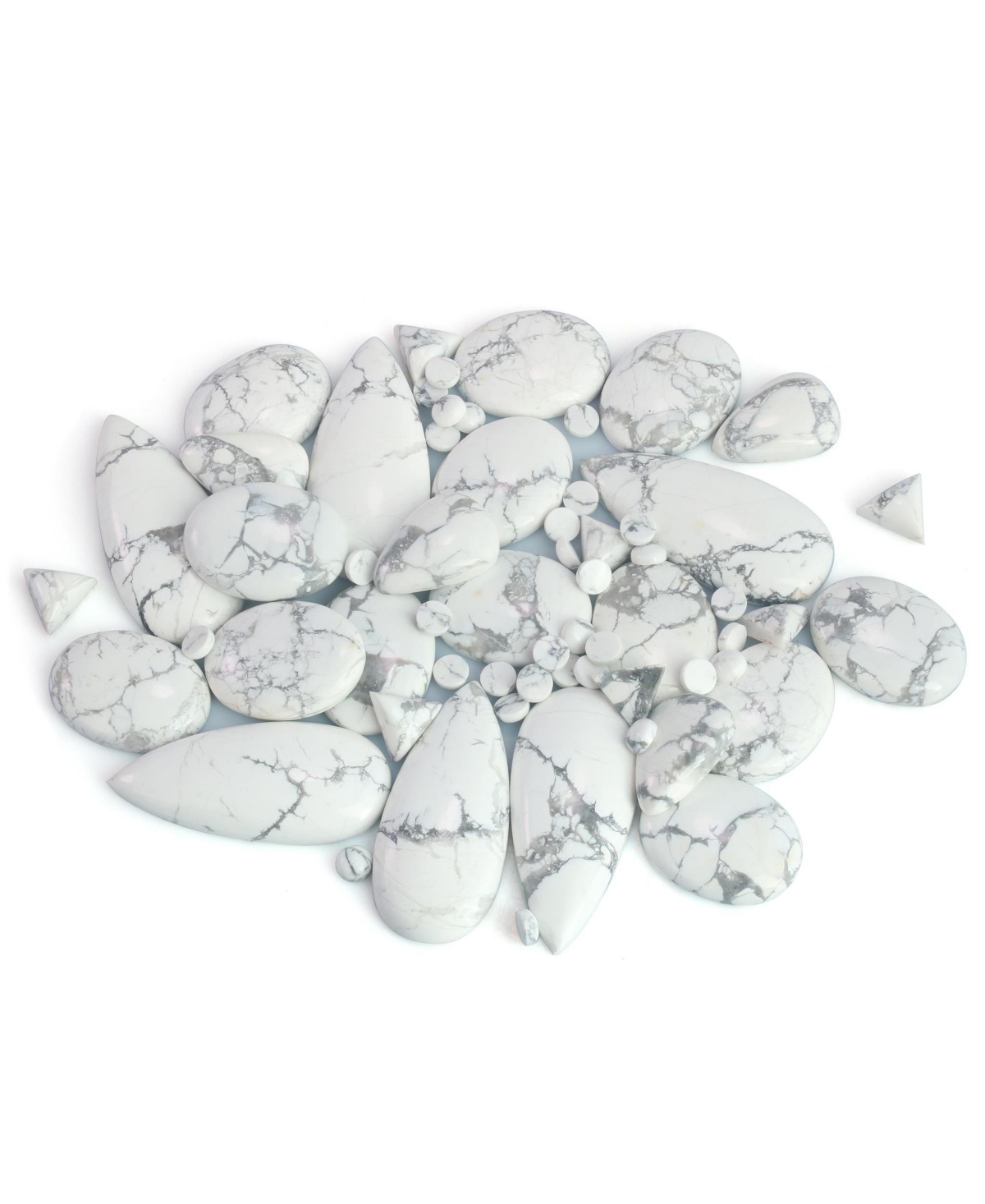 American West Jewelry Sterling Silver White Howlite 3-Stone Ring