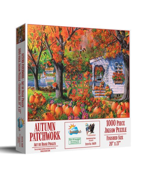 Детский пазл SunsOut Halloween Autumn Patchwork 1000 Piece Jigsaw Puzzle, Ages 15+
