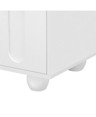 80 Inch Wood Glass Door TV Stand