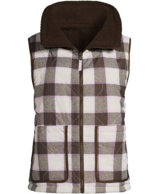 Women's High Pile Fleece Reversible Mixed Media Vest