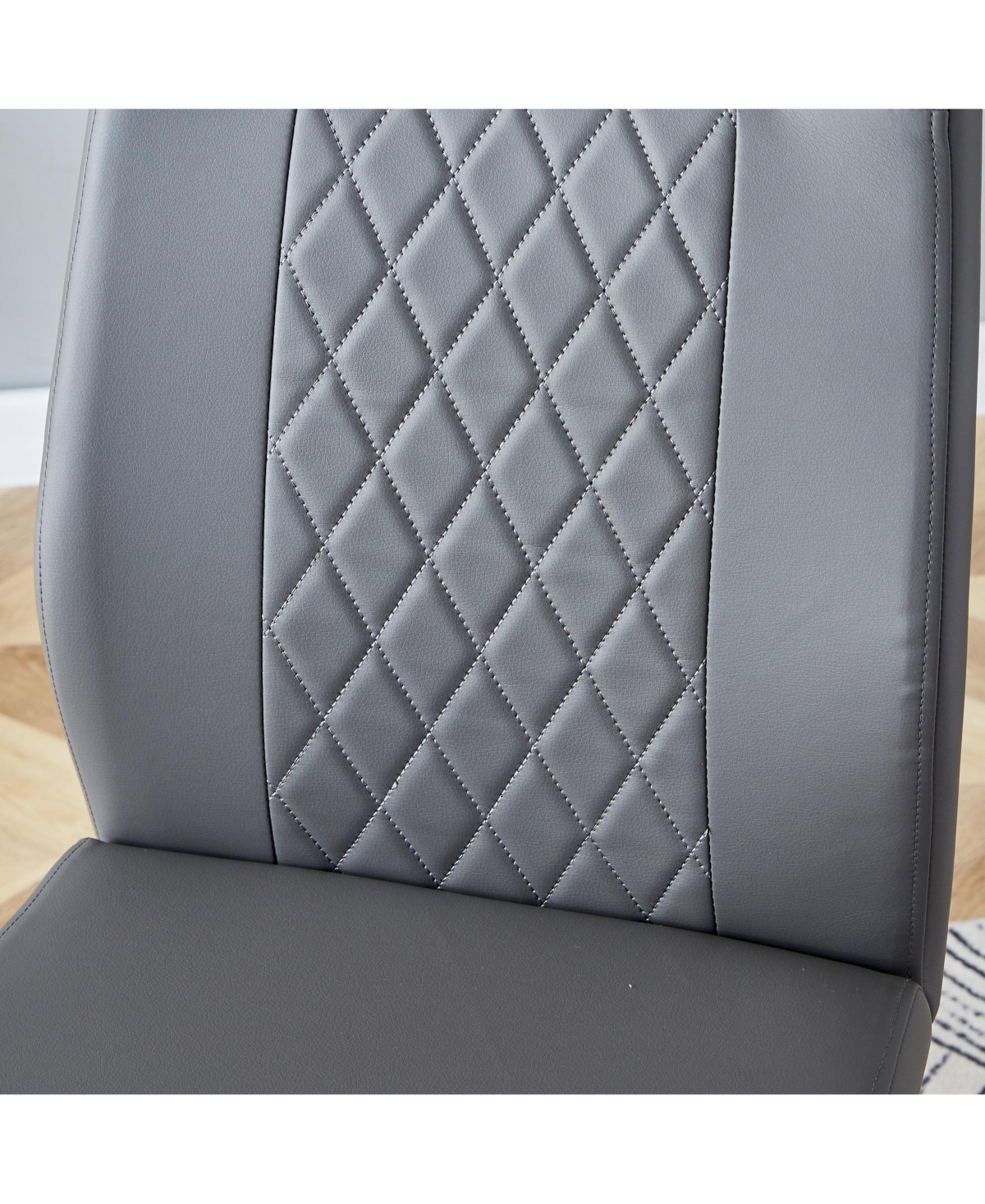 Simplie Fun Modern Pu Leather Dining Chairs with Metal Legs | Easy Assembly