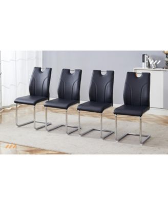 Black PU Dining Chair Set (6)