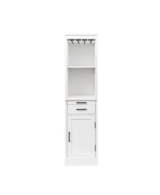  Modular Wine Bar Hutch Cabinet (White