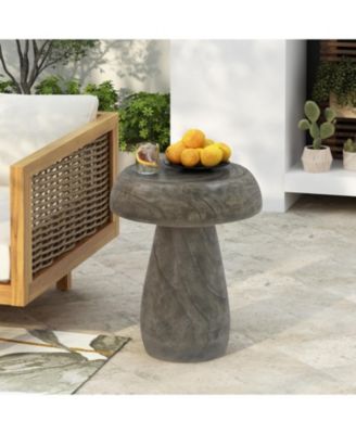 MGO Mushroom Side Table Wood-like texture