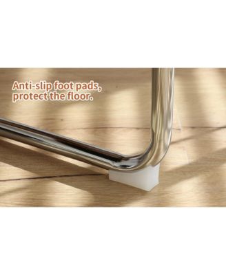 Streamdale Velvet Rattan Dining Chairs, Chrome Legs (Champagne, Set of 2