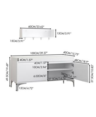 Streamdale Entryway Shelf with Hooks, Bench & Shoe Cabinet Set
