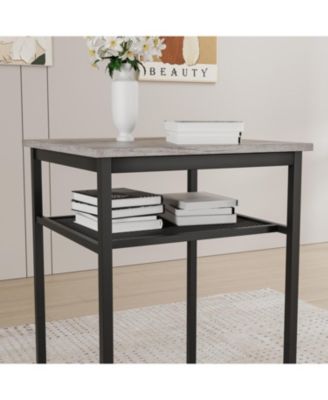 Bar table, equipped with 2 bar stools, with backrest and partition