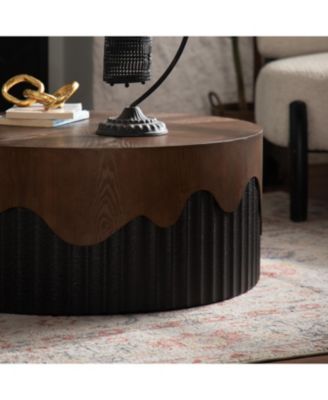 Streamdale 30" Round Handcrafted Relief Coffee Table