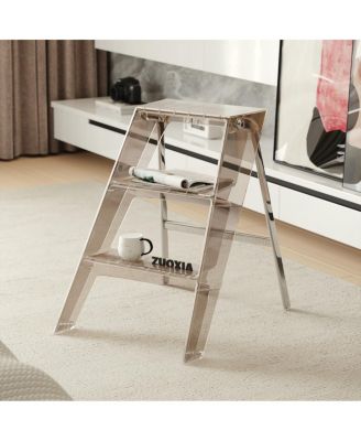 Streamdale Folding Ladder Stool - Brown, Multi-Functional, Anti-Slip