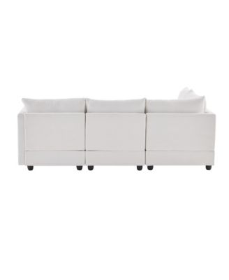 + 6-Piece + Fabric Upholstery + Modular Design with Ottoman & Pillows + Sectional Sofa
