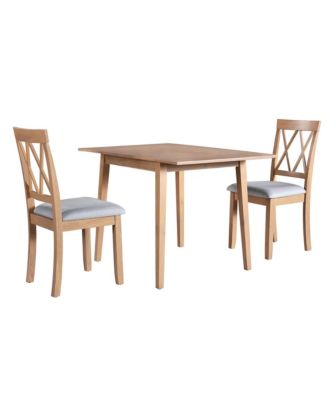 Streamdale Farmhouse Extendable Dining Set for Small Spaces Drop Leaf Table and 4 Upholstered Chairs