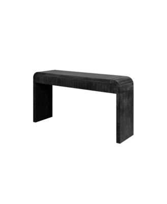 59" Vintage Entryway Table with Two Hidden Drawers for Small Spaces (Antique Black)