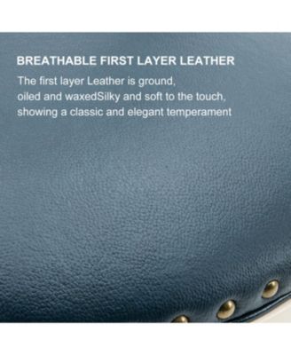 Bar Stools Seat Height 26" Leather Wooden Bar Stools(WHITE-BLUE 1pc)