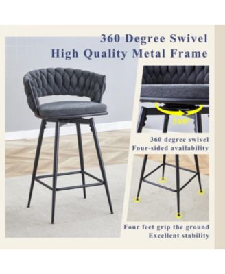 Swivel Bar Stools Linen Seats 300lb Capacity