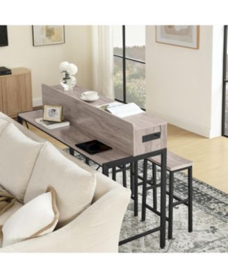 59" Bar Table Set with Power LED & 3 Stools