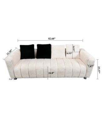  82.68-inch high-end corduroy multi-seat sofa