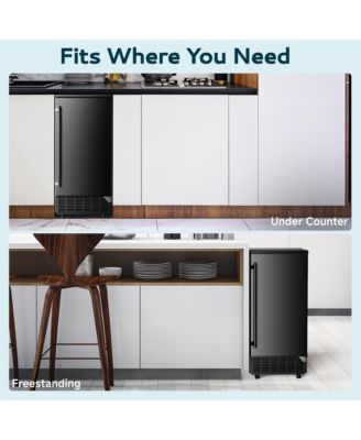 80-lb/Day Freestanding Cubed Ice Maker in Black with Auto-Cleaning