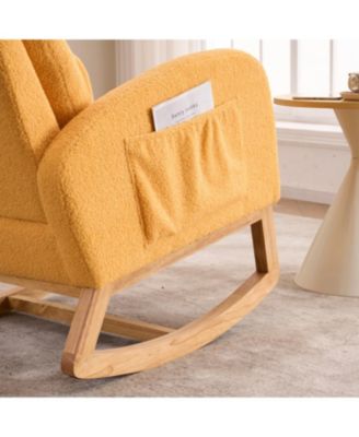 Yellow Accent Rocking Chair with Footrest