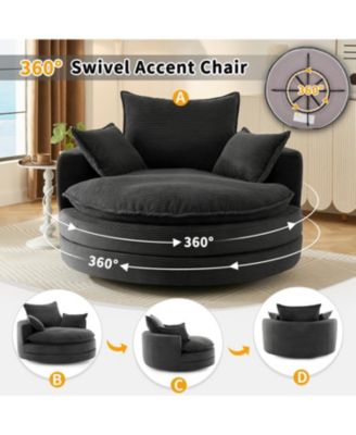 Streamdale 360 Swivel Barrel Chair with Pillows