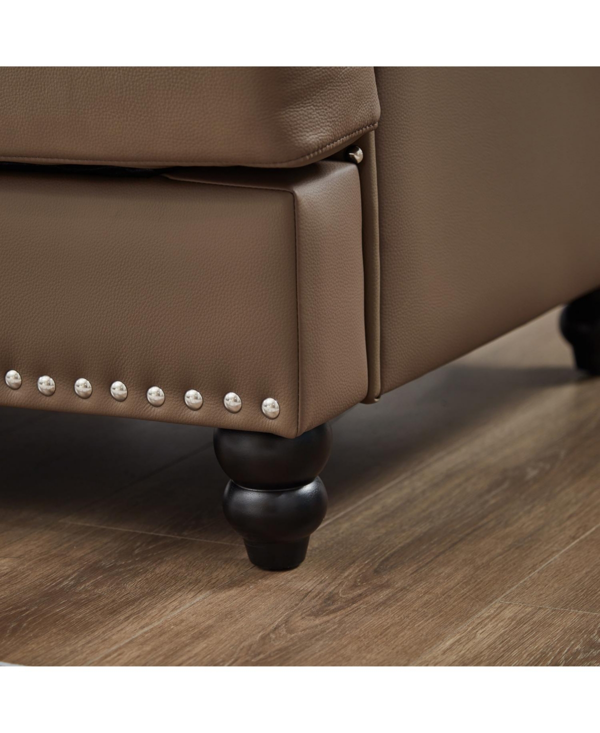 Streamdale Furniture 83" Modern Classic Brown Leather Sofa