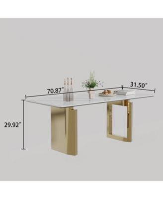 Sintered Stone & Glass Top Dining Table