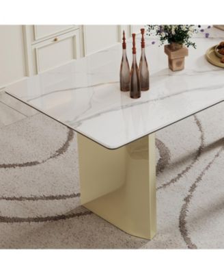 Sintered Stone & Glass Top Dining Table