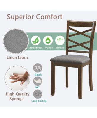 Streamdale Walnut Wood Dining Chairs Set of 4