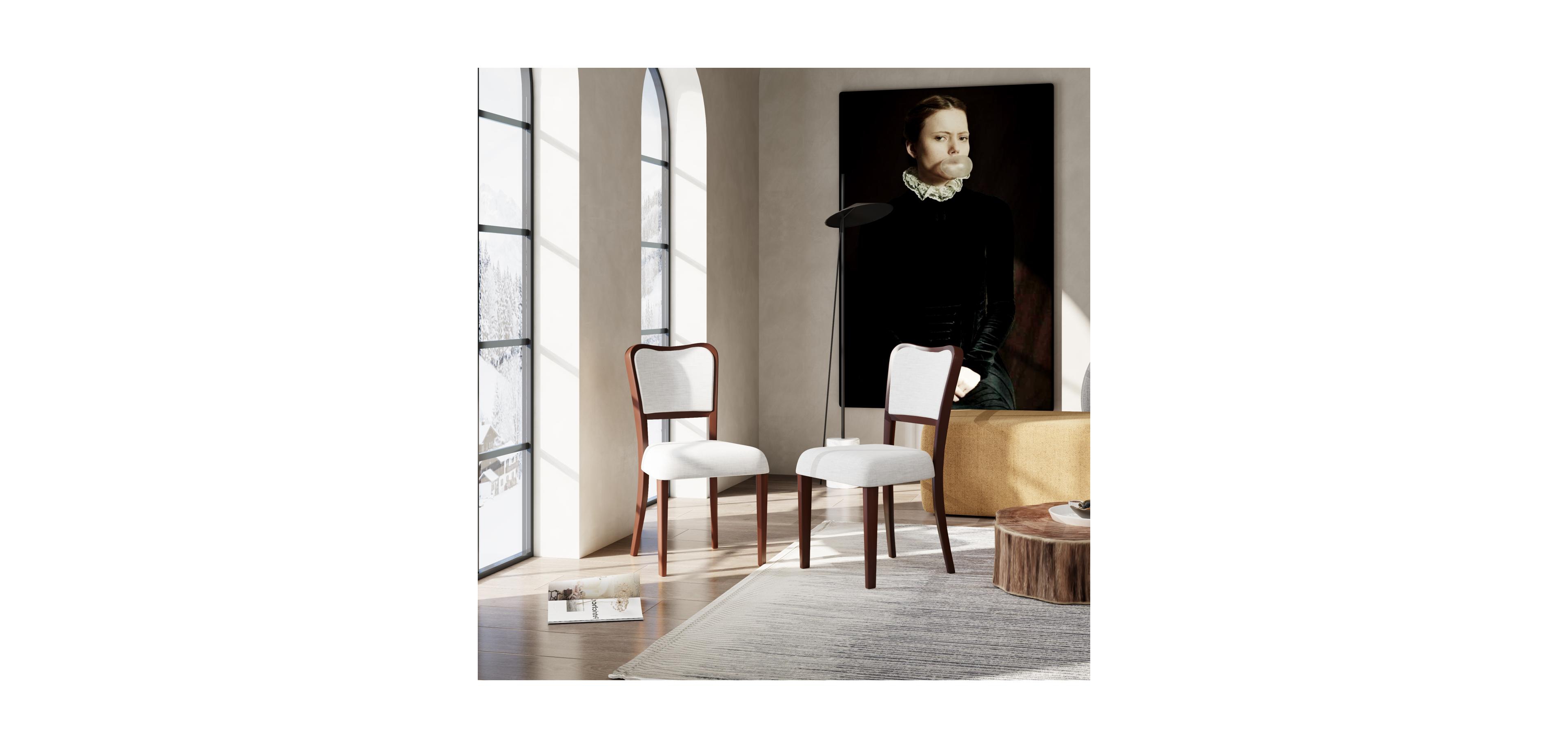 Streamdale Furniture Walnut Upholstered Dining Chairs (Set of 2)