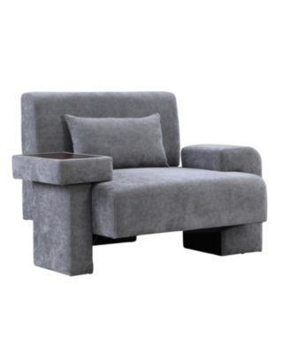 Streamdale Oversized Armchair Wide Mid-Century Chair with Pillow