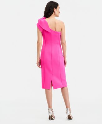 Women's Ruffled One-Shoulder Sleeveless Dress