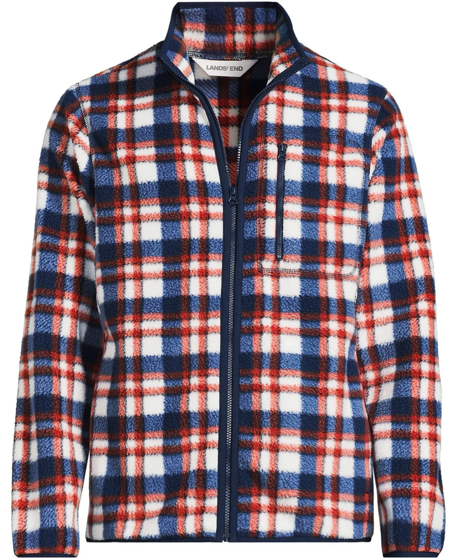 Big & Tall Print Full Zip High Pile Fleece Jacket