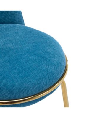Rio Claro Gold & Blue Upholstered Barstools (Set of 2)