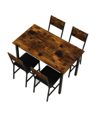 Metal & Wood Dining Set for 4