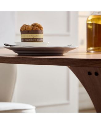 Round Modern Style MDF Wood Dining Table in Walnut Suitable for Kitchen, Living Room, Cafe, Milk Tea Shop