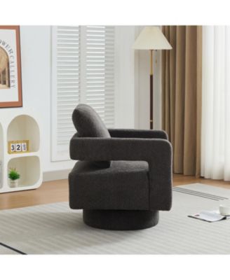 Modern Open-Back Swivel Accent Chair, 360 Rotation