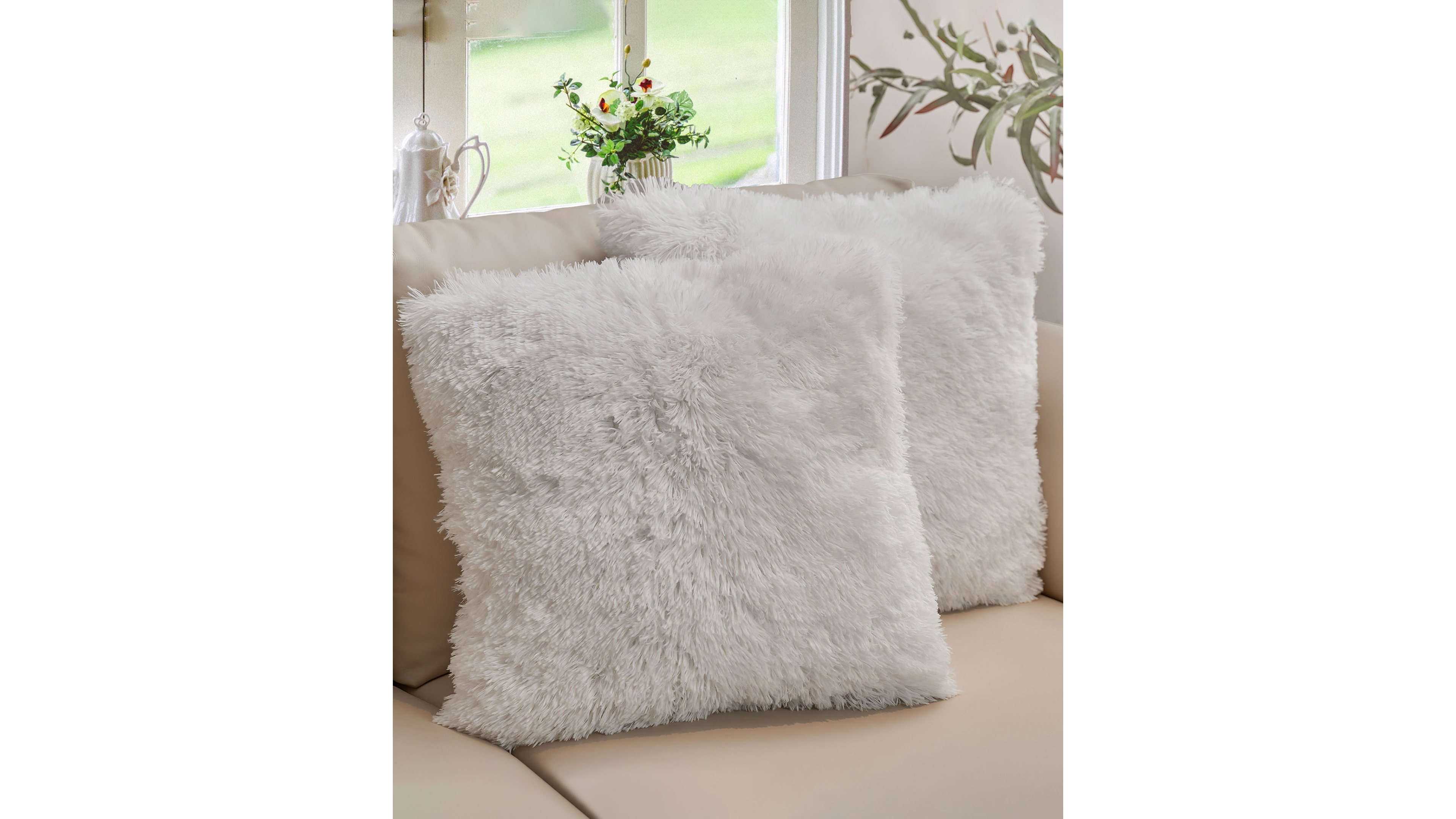 Cheer Collection Shaggy Decorative Pillow & Throw Set