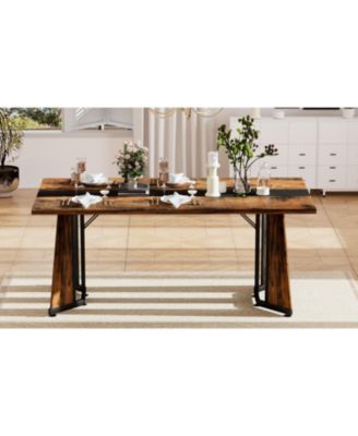 70.9" Rectangular Dining Table - Seats 8 Rustic Brown